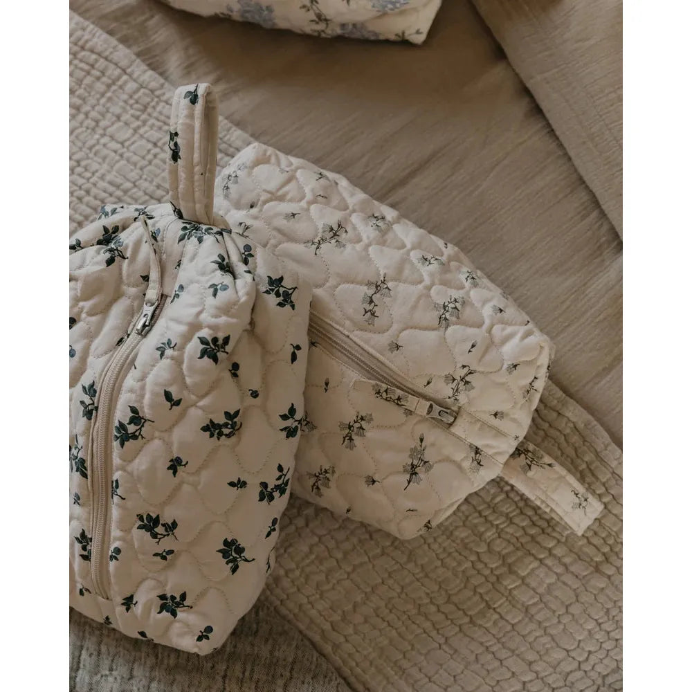 Neceser satin quilted - Bluebell