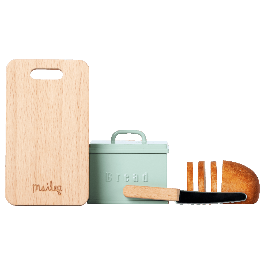 Caja de pan con utensilios miniature
