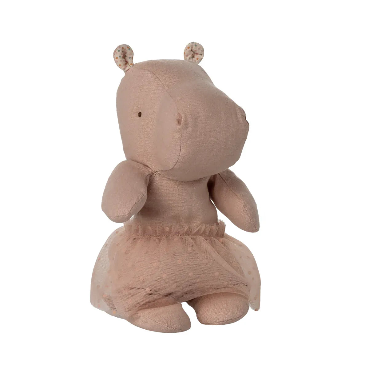 Peluche Safari Friends - Small Hippo soft rose with skirt