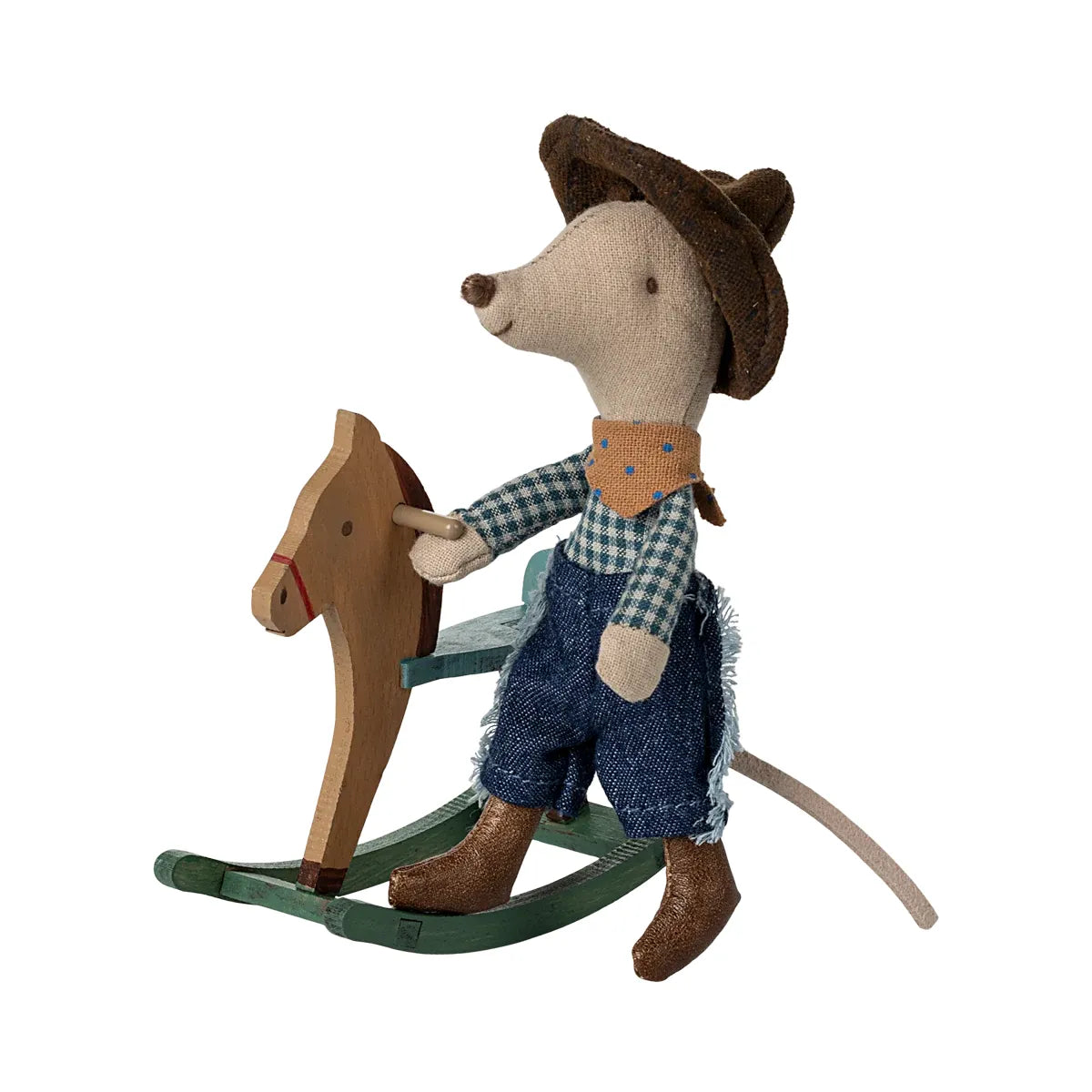 Ratoncito - Cowboy mouse on rocking horse, Little brother