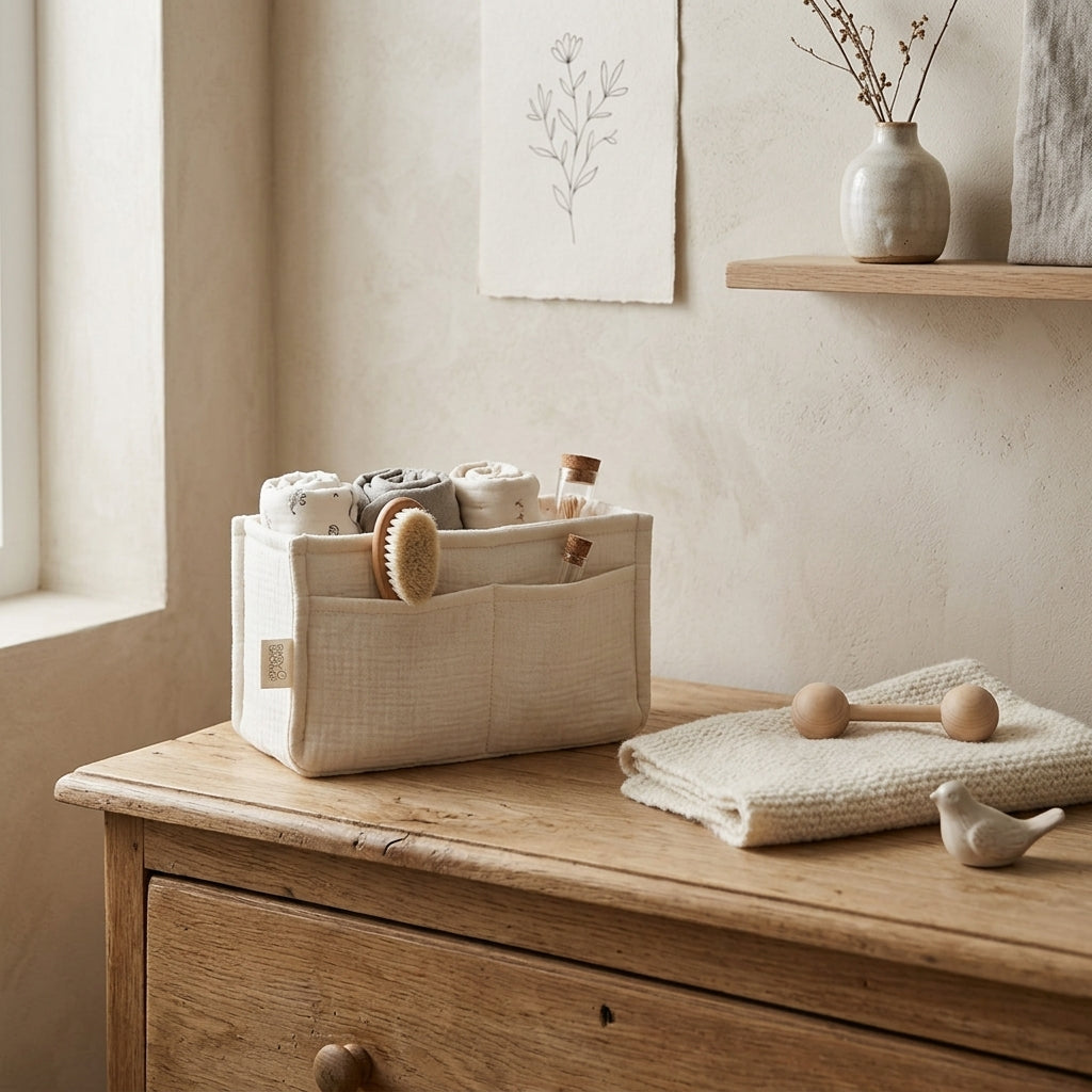 Cesta organizadora nappies - Ivory powder
