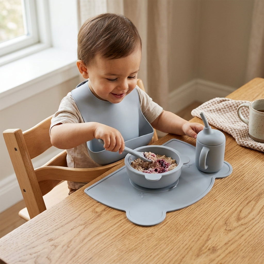 Set de comida silicona bear - Pebble