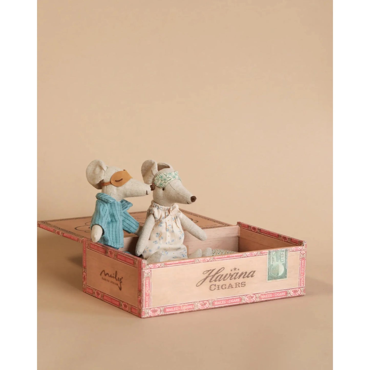 Mum and dad mice in cigarbox