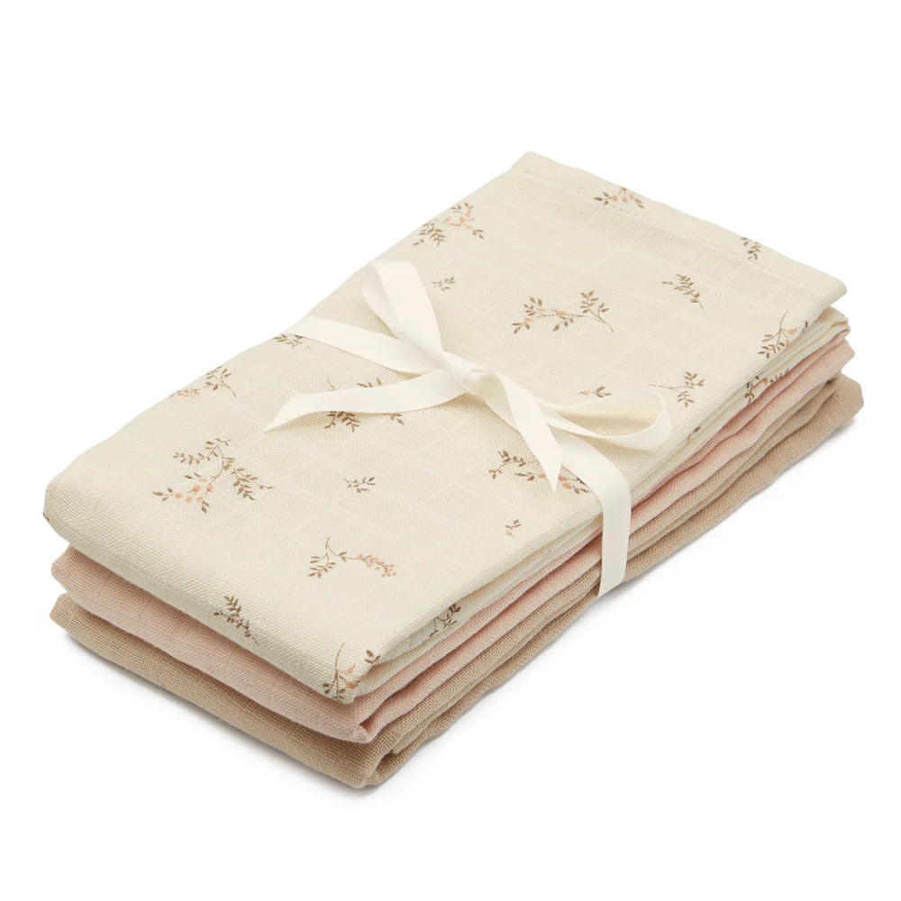 Set 3 Tutos Muselina GOTS - Mix Ashley, Coral, Latte