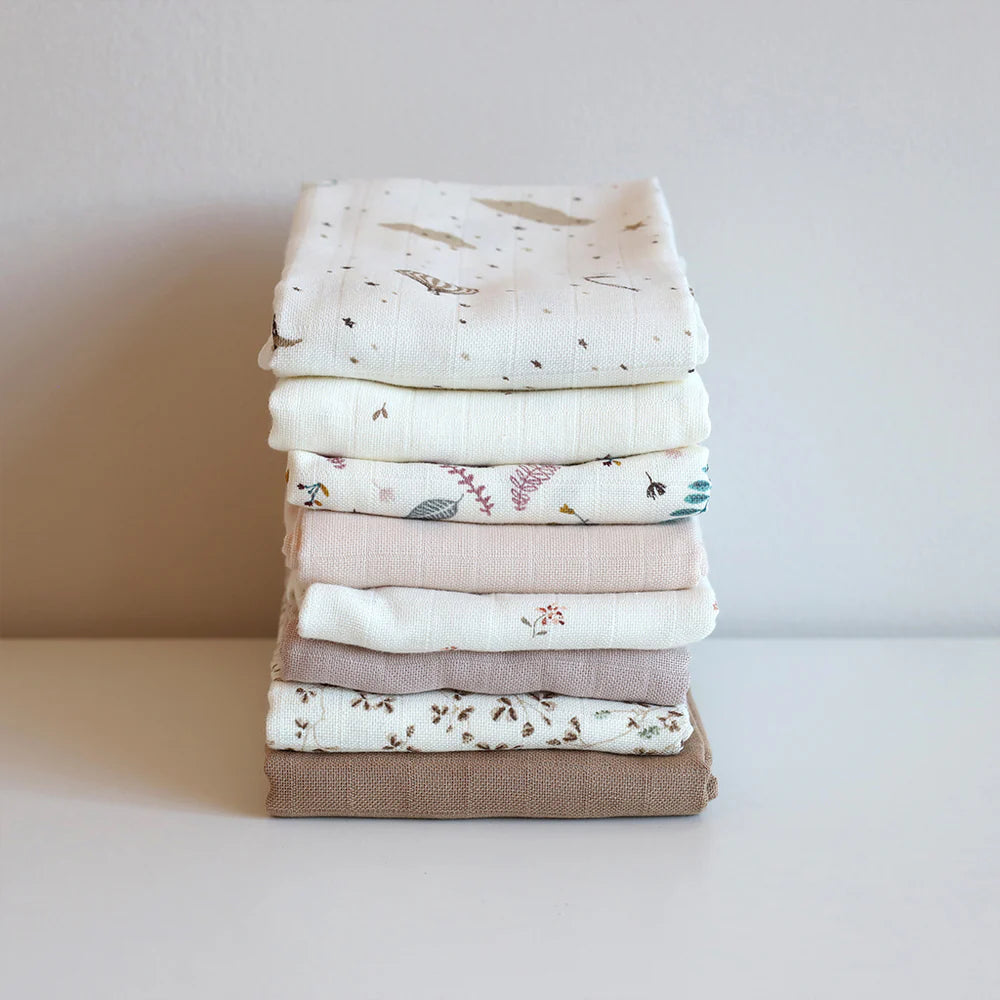 Set 3 Tutos Muselina GOTS - Mix Ashley, Coral, Latte