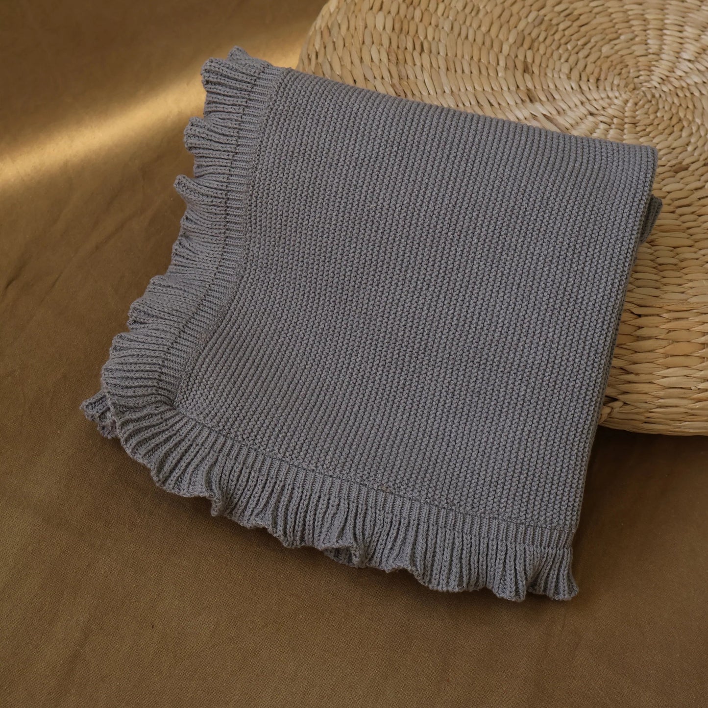 Manta Tejida Ruffle - Navy