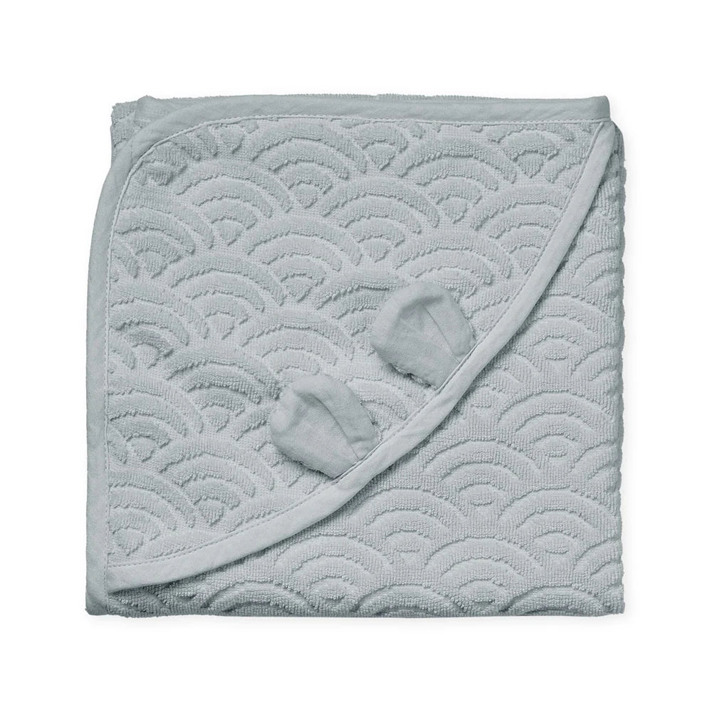 Toalla baby con capucha y orejas - GOTS Classic grey