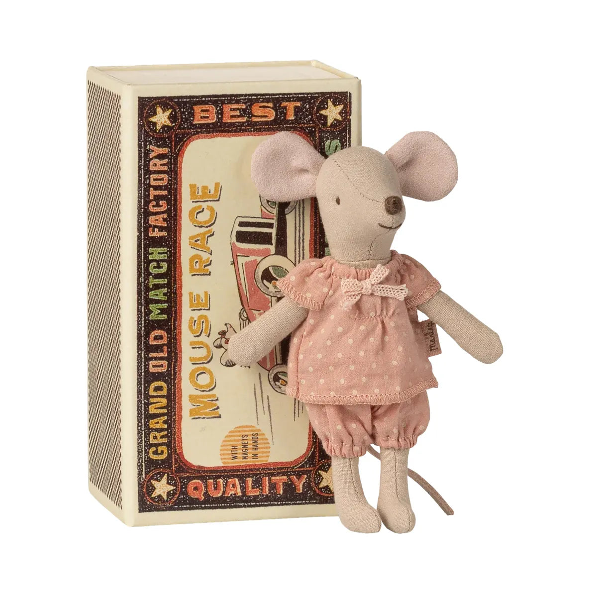 Ratoncito - Big sister mouse in matchbox con imanes