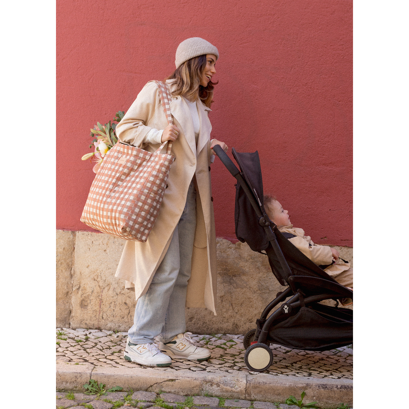 Tote bag Hyde Park - Terracota Checks