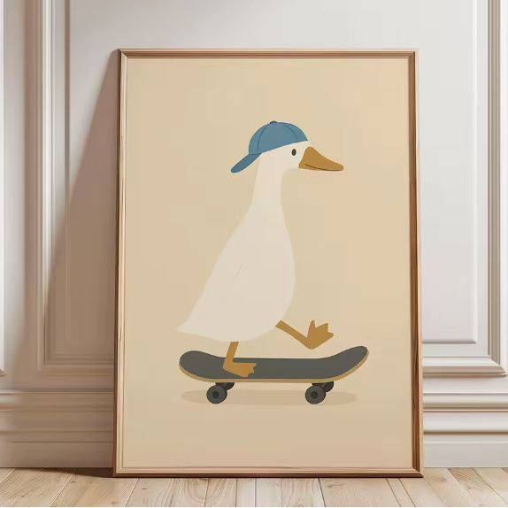 Lámina / poster - Duck on a skate