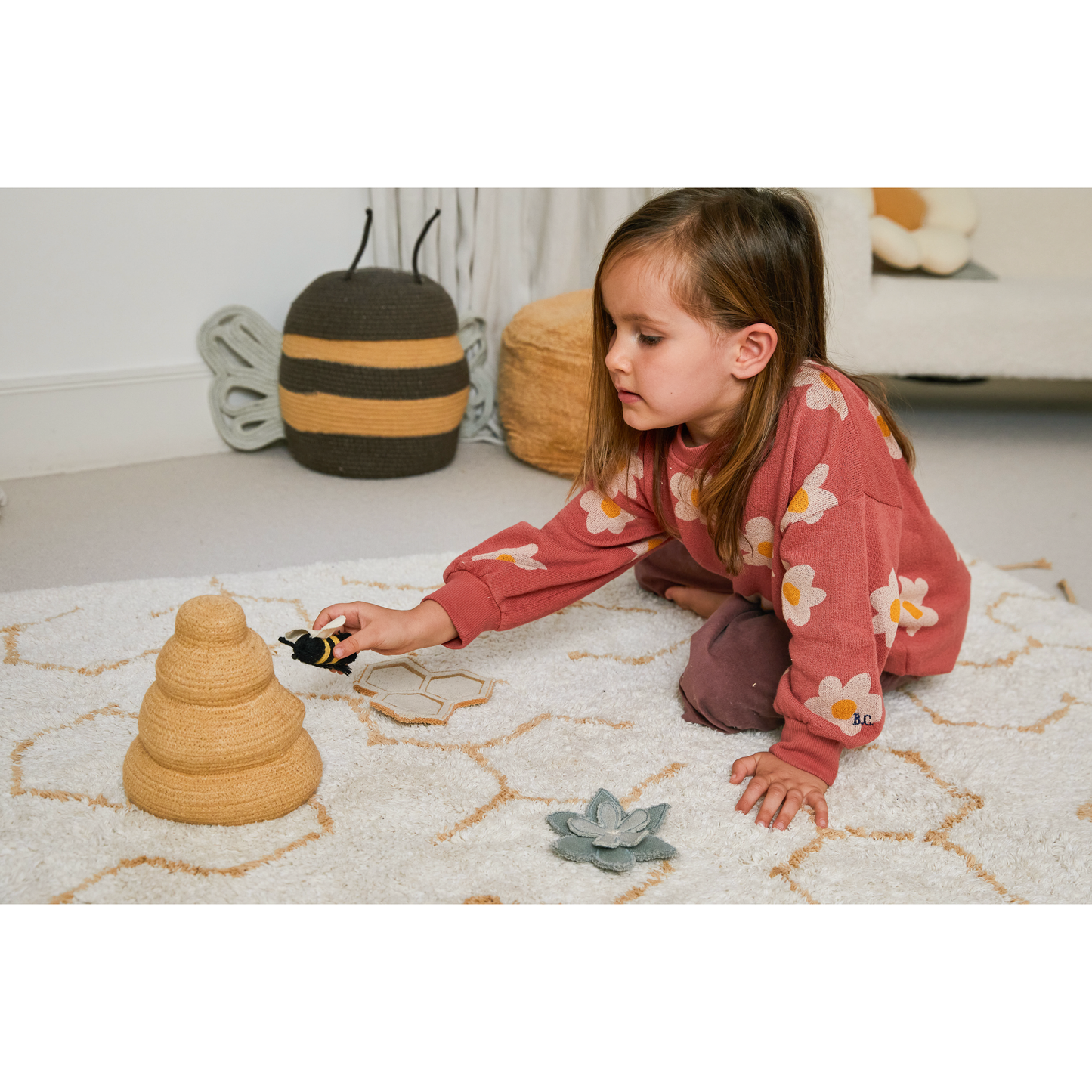 Alfombra de juego lavable - Pollination (90 x 130 cm)