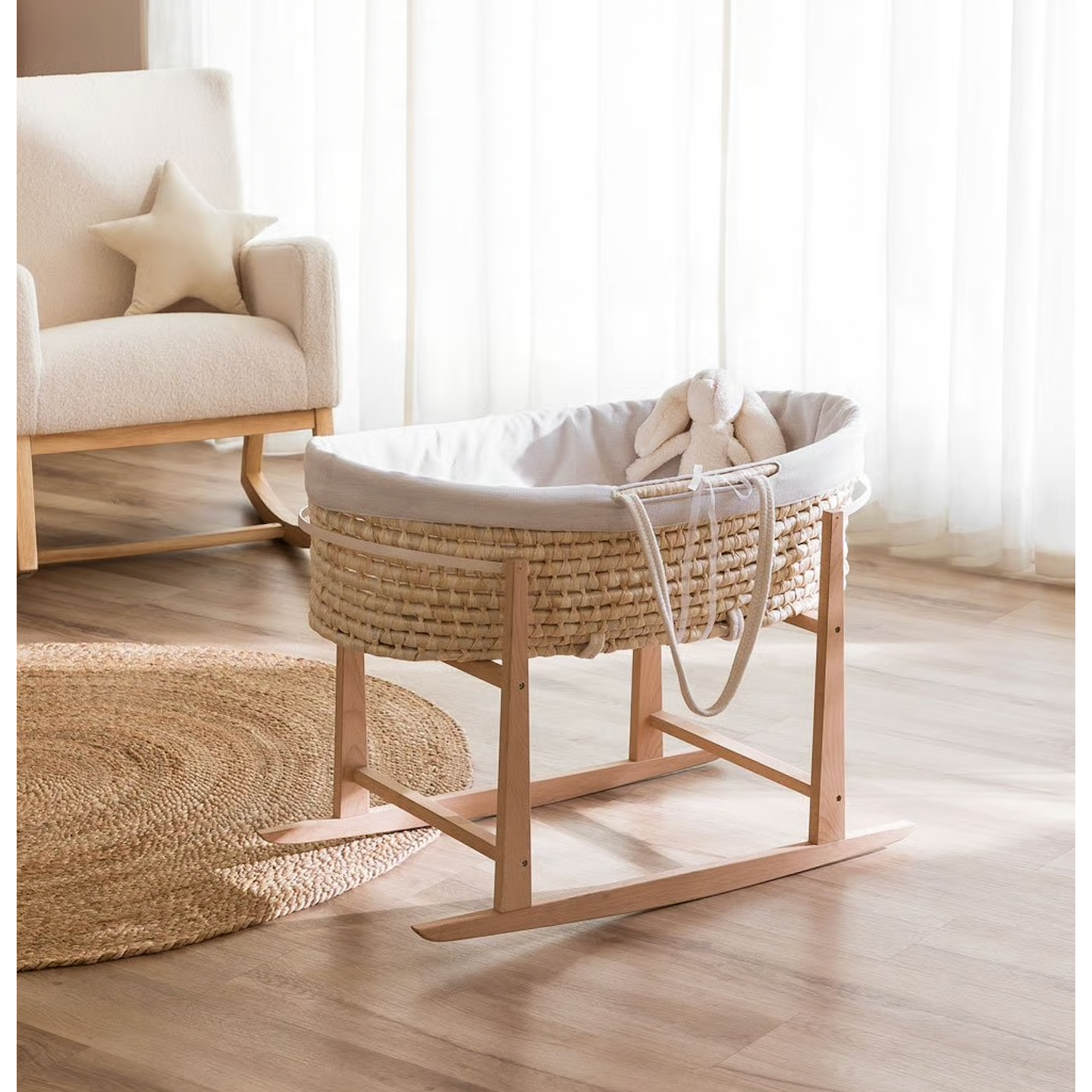Soporte para moisés con balancín - natural
