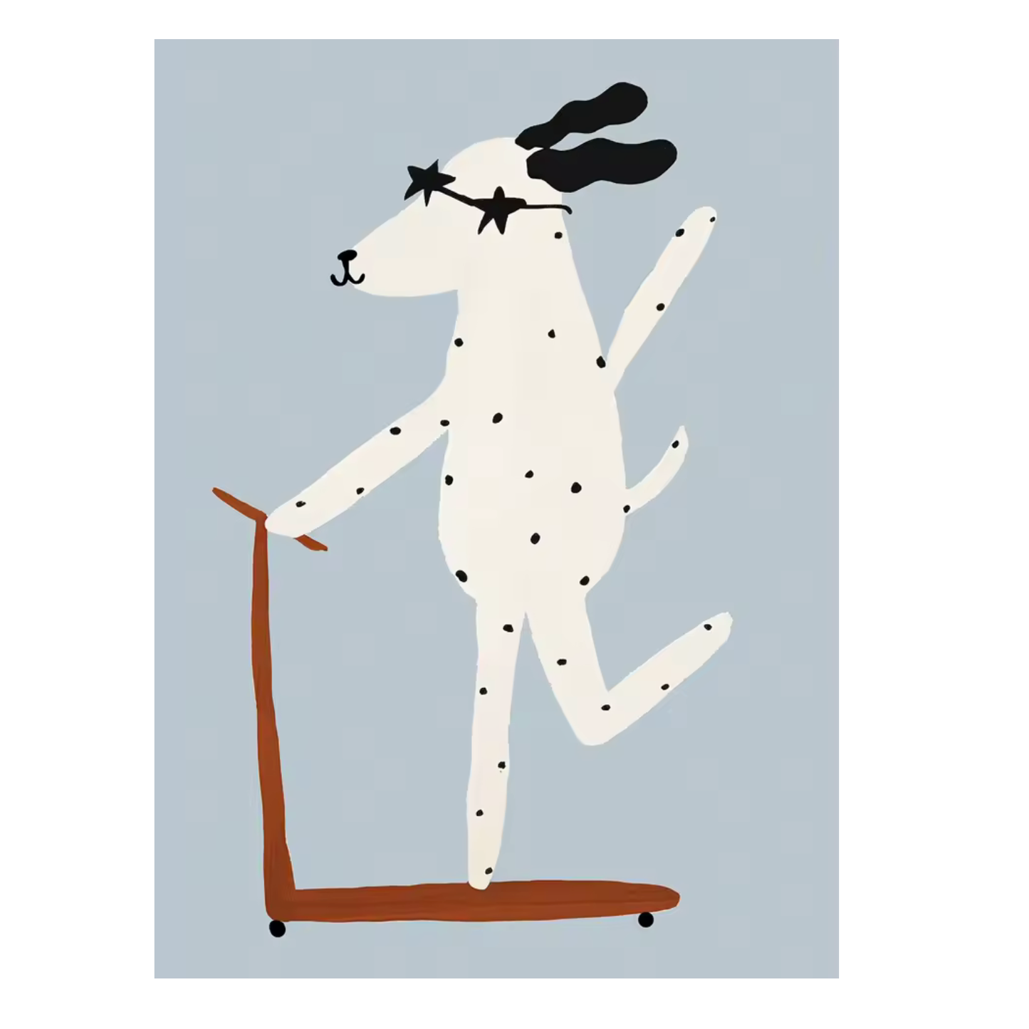 Lámina / poster - Dog in a scooter