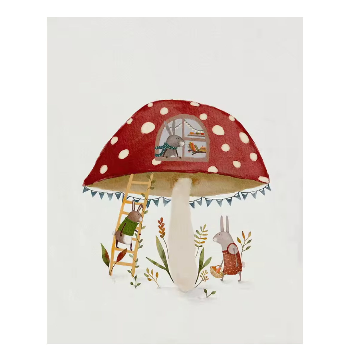 Lámina / poster - Mushroom & bunnies