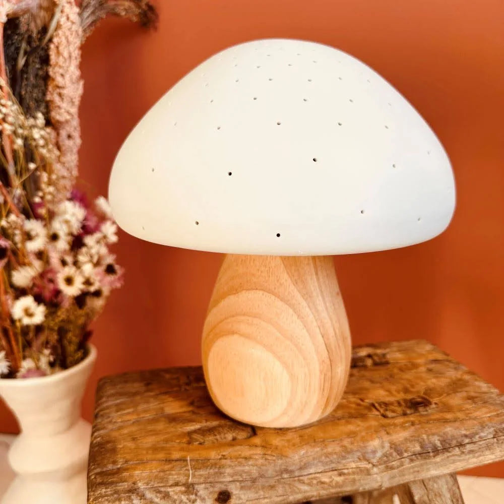 Lámpara sobremesa wooden mushroom