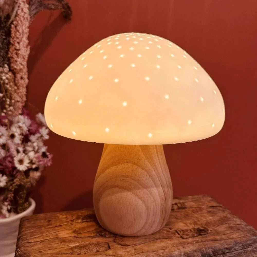 Lámpara sobremesa wooden mushroom