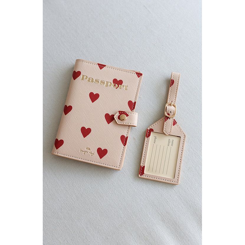 Set de viaje / porta pasaporte - Mon grand amour