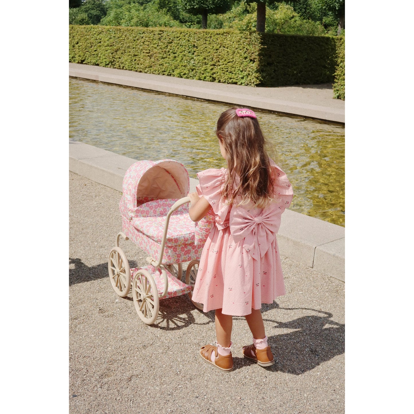Coche / Moises Vintage para muñecas Minnie - Rose anglaise