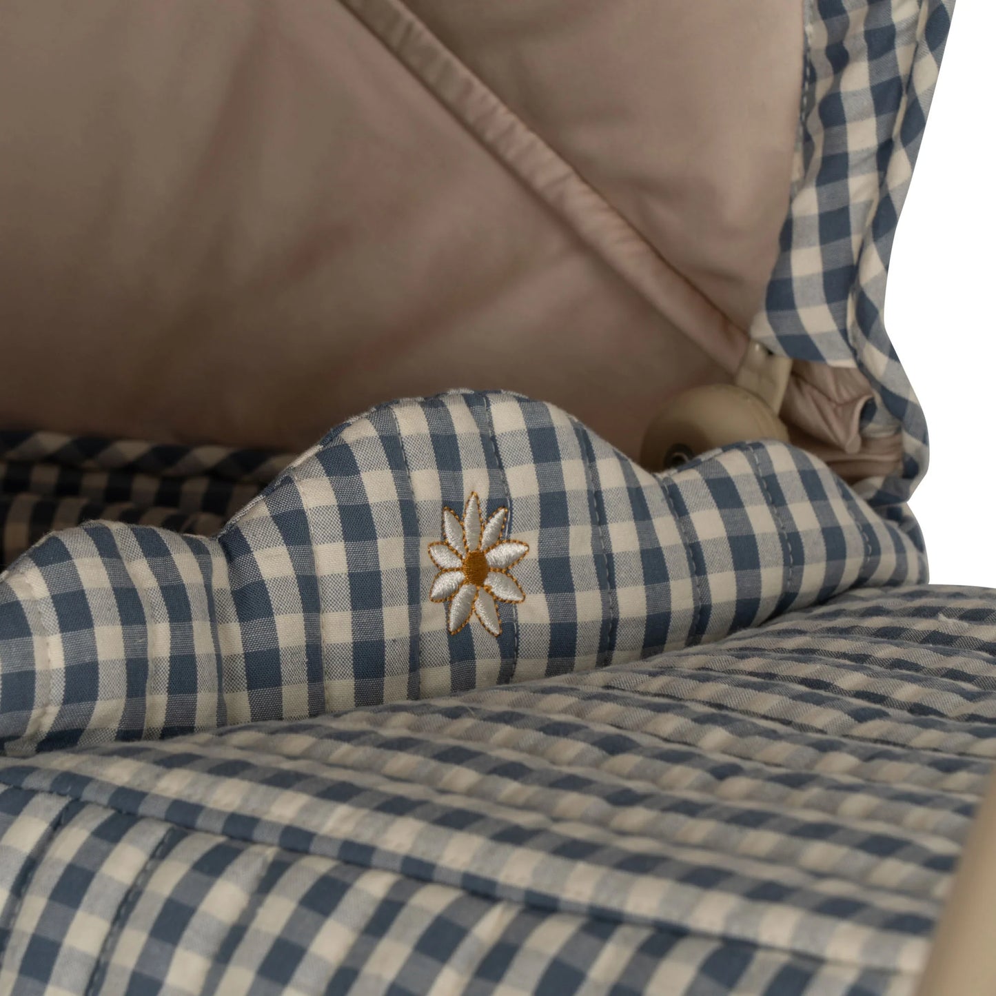 Coche / Moises Vintage para muñecas - Captains blue check