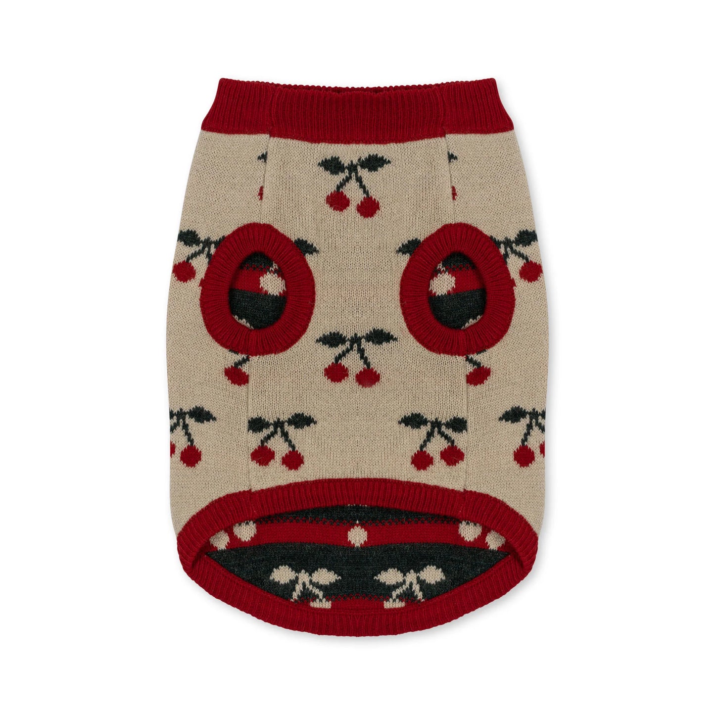 Knit dog vest (ropa para perros) - Cherry