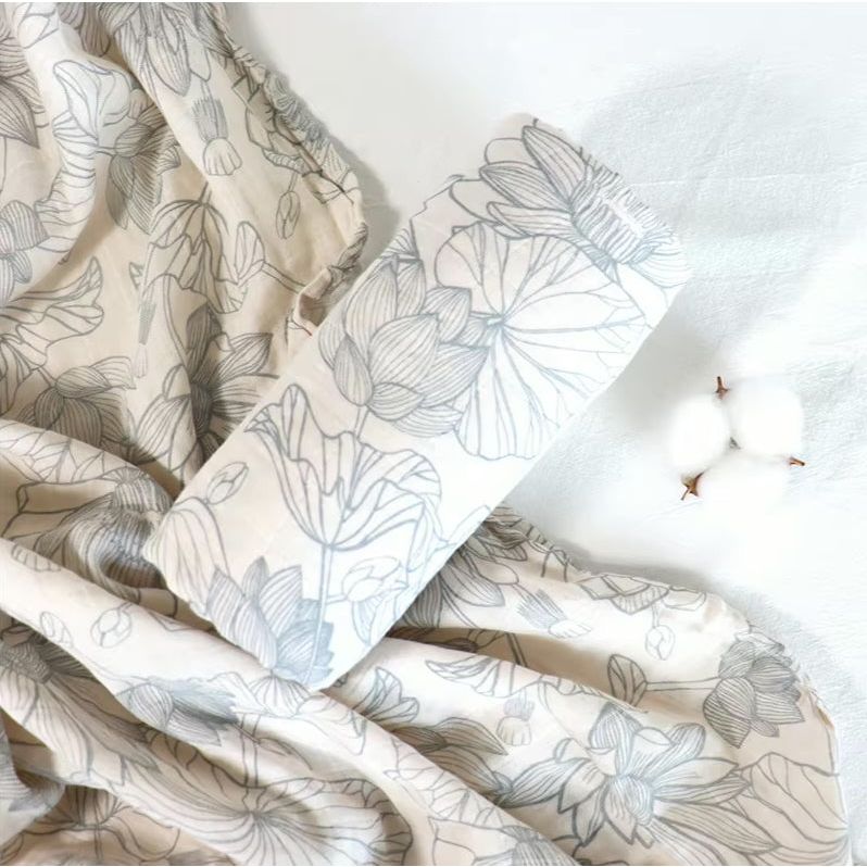 Swaddle / Manta Muselina 100% algodón orgánico - Retro flowers