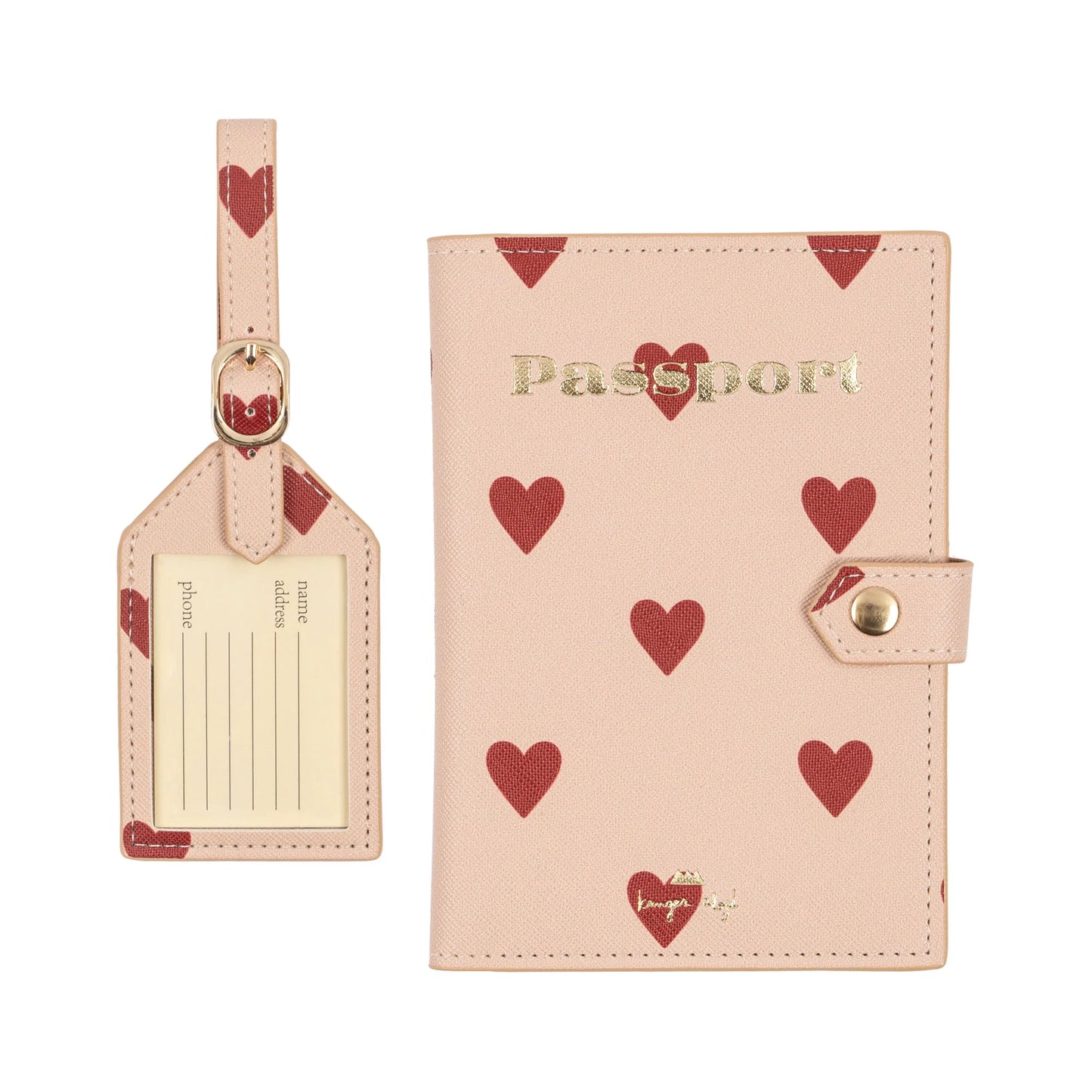 Set de viaje / porta pasaporte - Mon grand amour