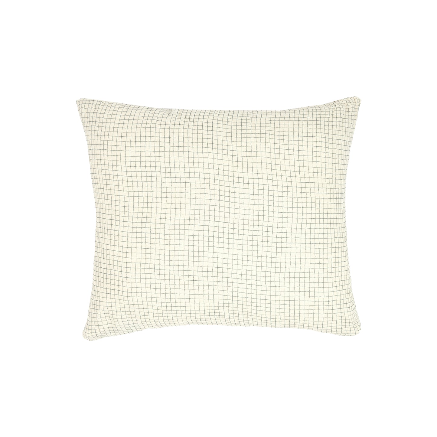 Funda de almohada Wabi Sabi (Doble gasa algodón lavado) 60 x 60 cm - Blue Grid