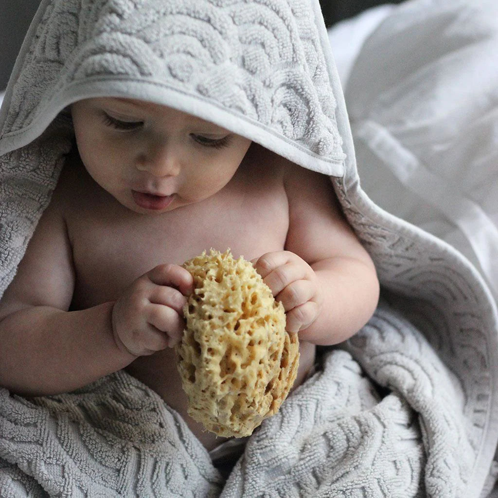 Toalla baby con capucha y orejas - GOTS Classic grey