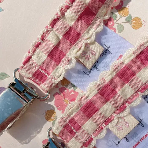 Pack de 2 Porta Chupetes - Bubblegum check