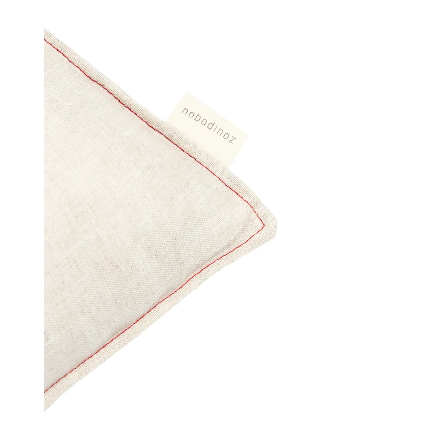 Cojín rectangular bordado de lino francés lavado - Greige