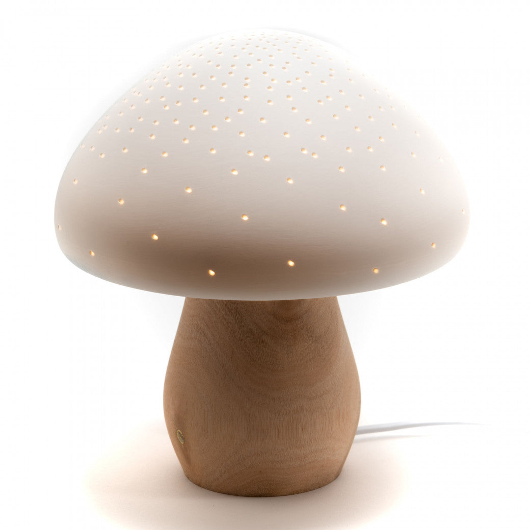 Lámpara sobremesa wooden mushroom
