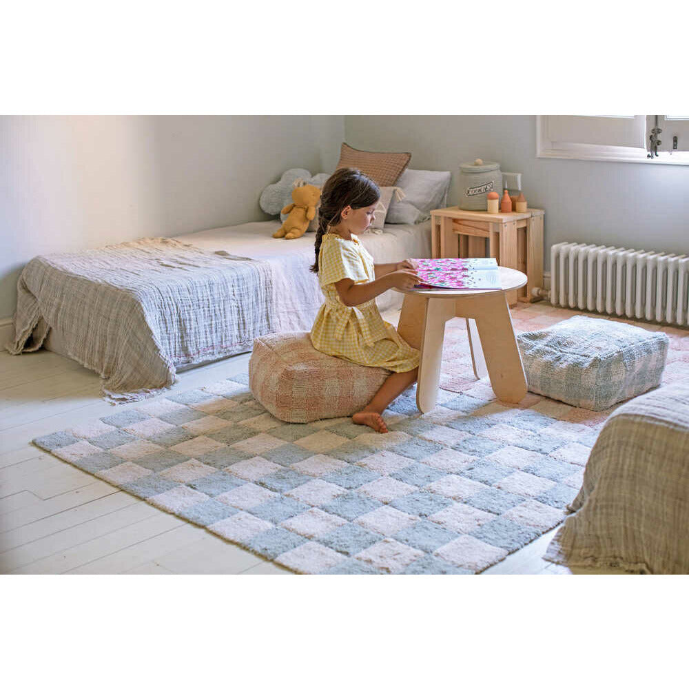 Pouf Vichy Blue Sage