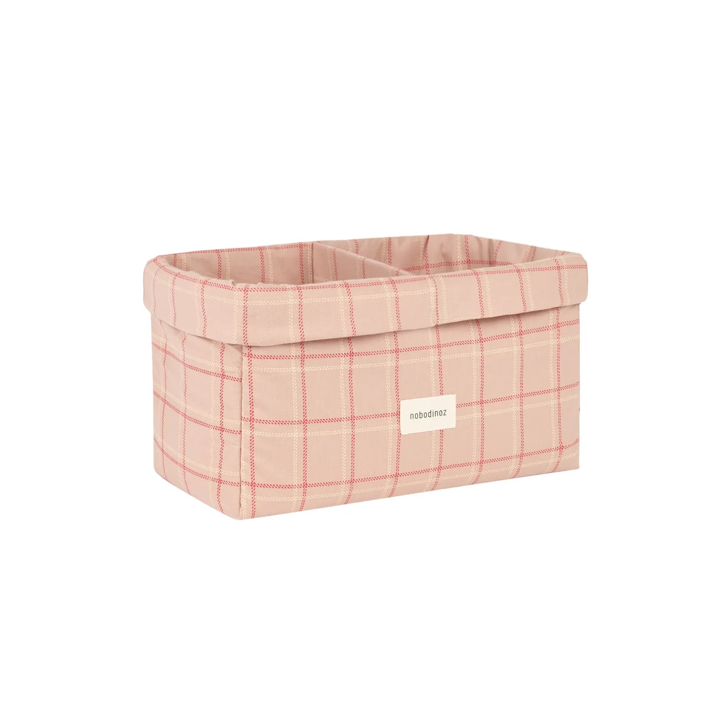 Cesta organizador doble stories LTD - Pink red checks
