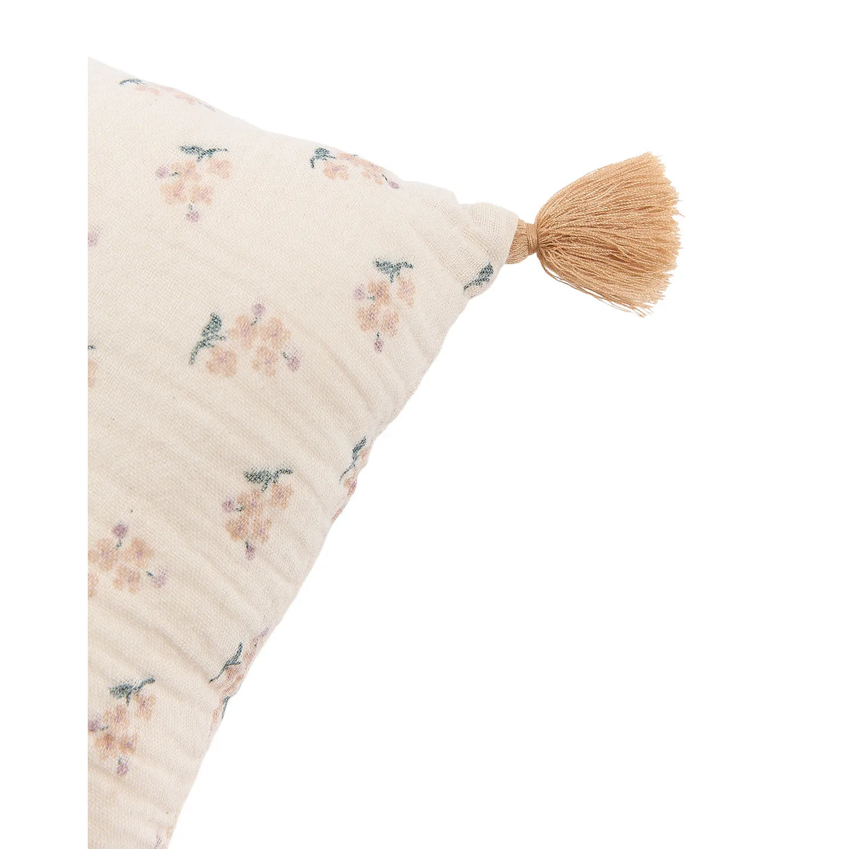 Cojín rectangular con pompones de doble gasa de algodón lavado Wabi Sabi - Darling