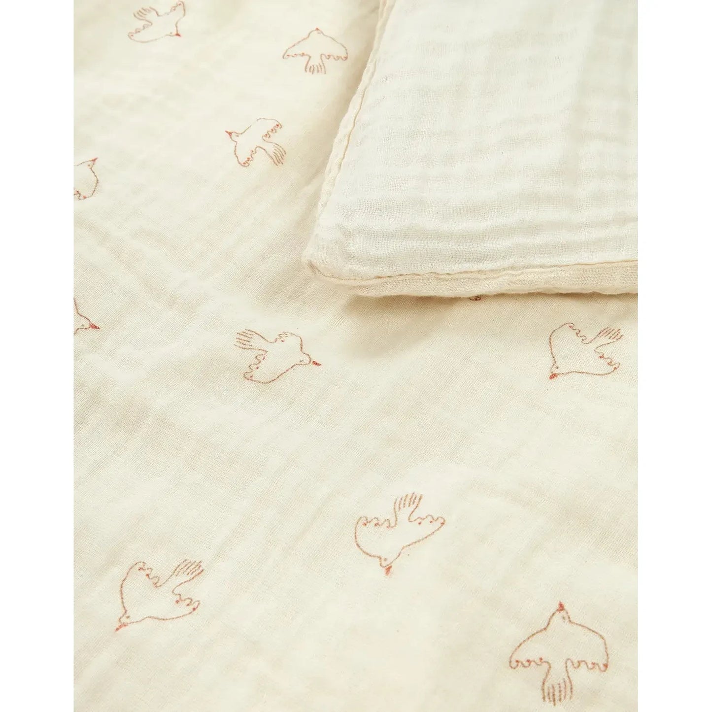 Funda nórdica Cama Wabi Sabi (Doble gasa algodón lavado) - Brown hoshi birds