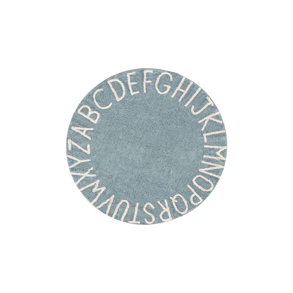 PRE-VENTA Alfombra lavable redonda ABC Natural - Vintage blue