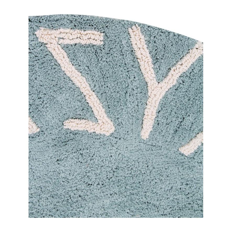 PRE-VENTA Alfombra lavable redonda ABC Natural - Vintage blue
