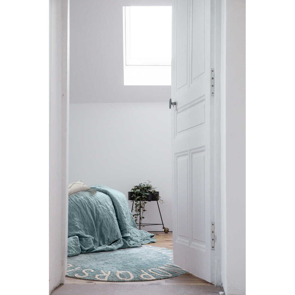 PRE-VENTA Alfombra lavable redonda ABC Natural - Vintage blue