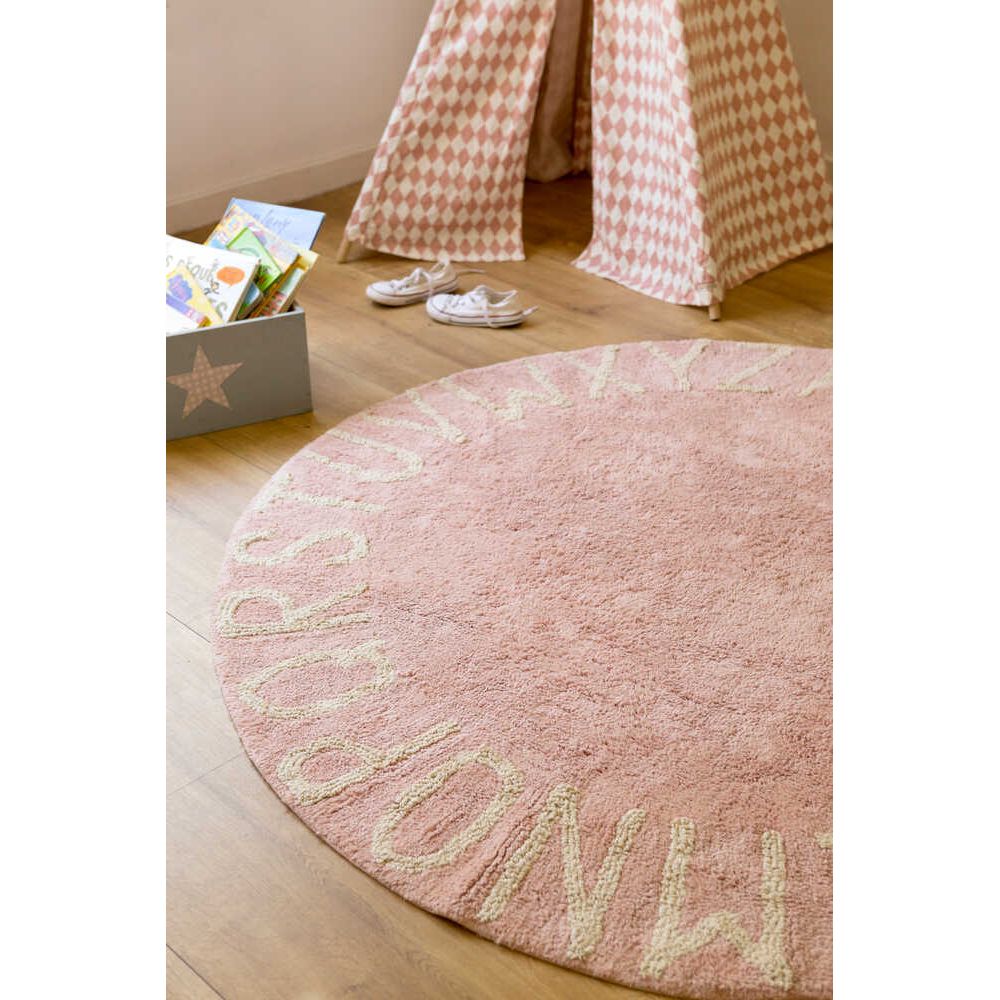 Alfombra lavable redonda ABC Natural - Vintage nude