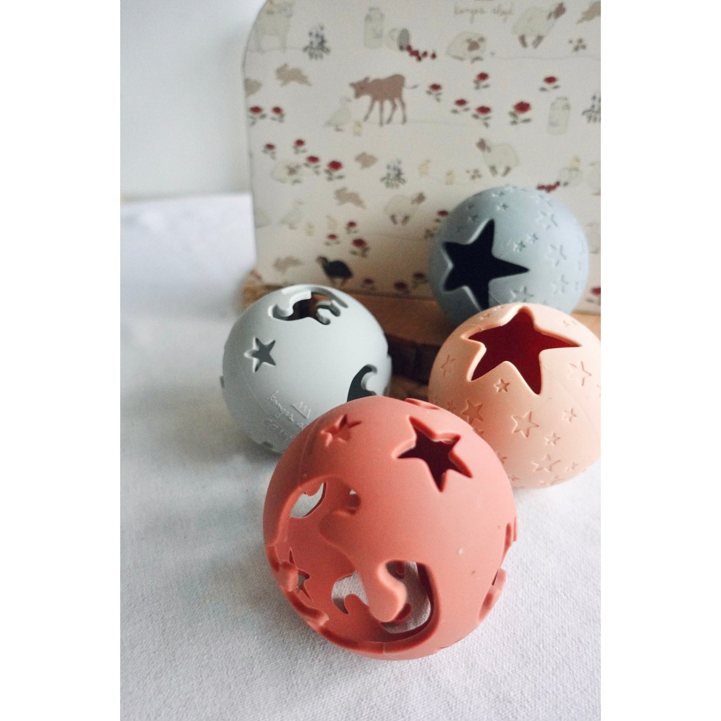 Pack de 2 activity balls Dino - Rosesand Mix