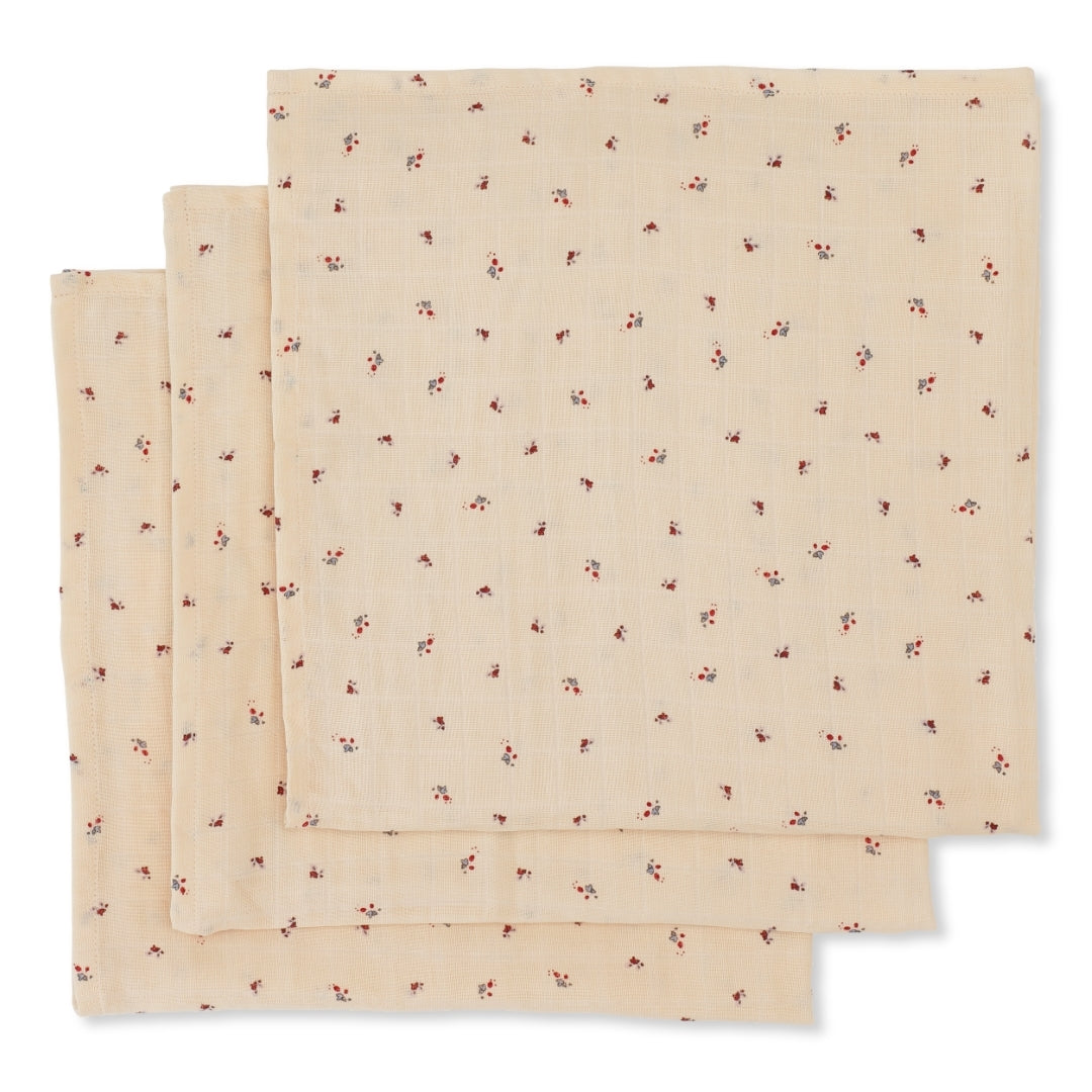 Set 3 Tutos Muselina - Bloom Red/Blue