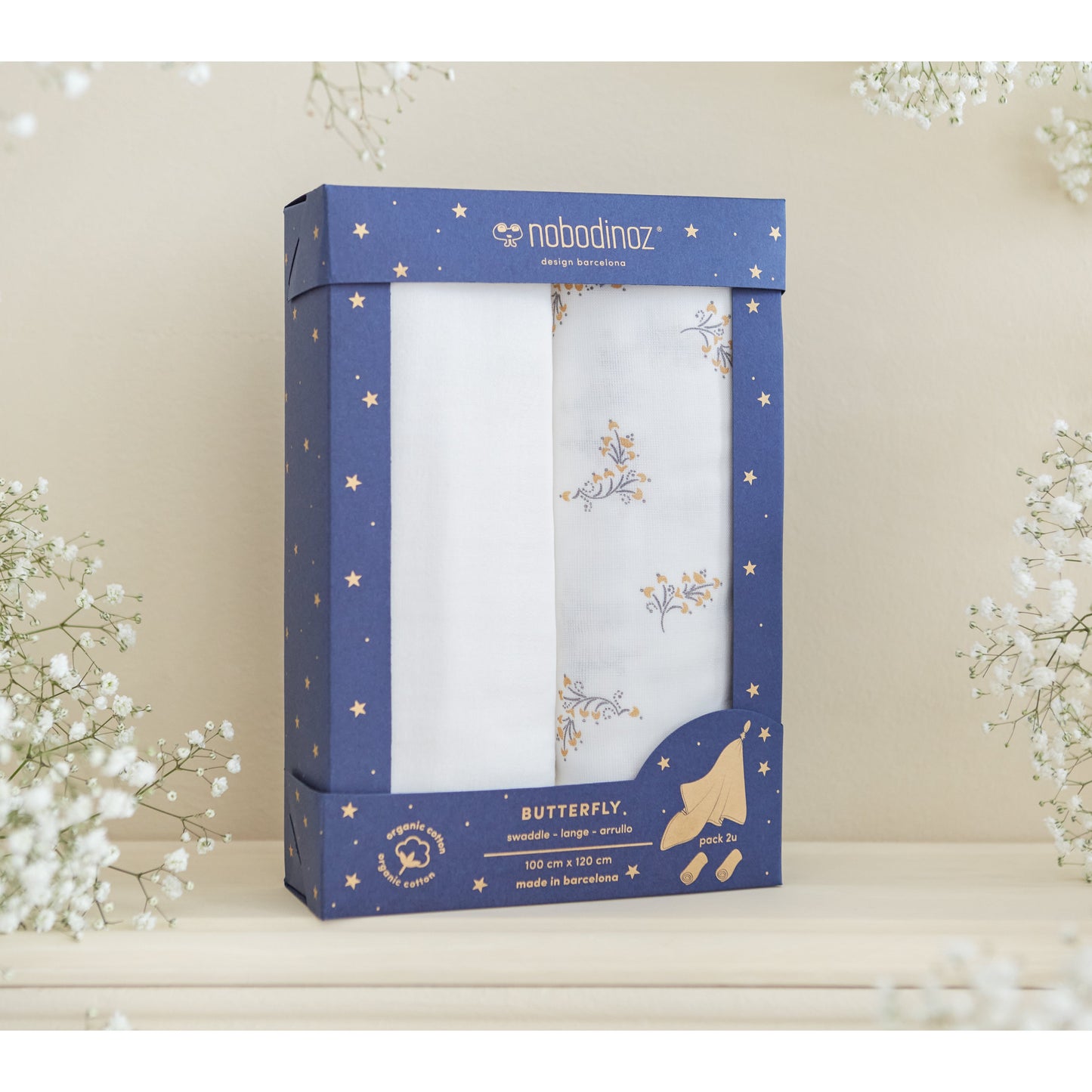 Caja de 2 Swaddles Butterfly - Flore