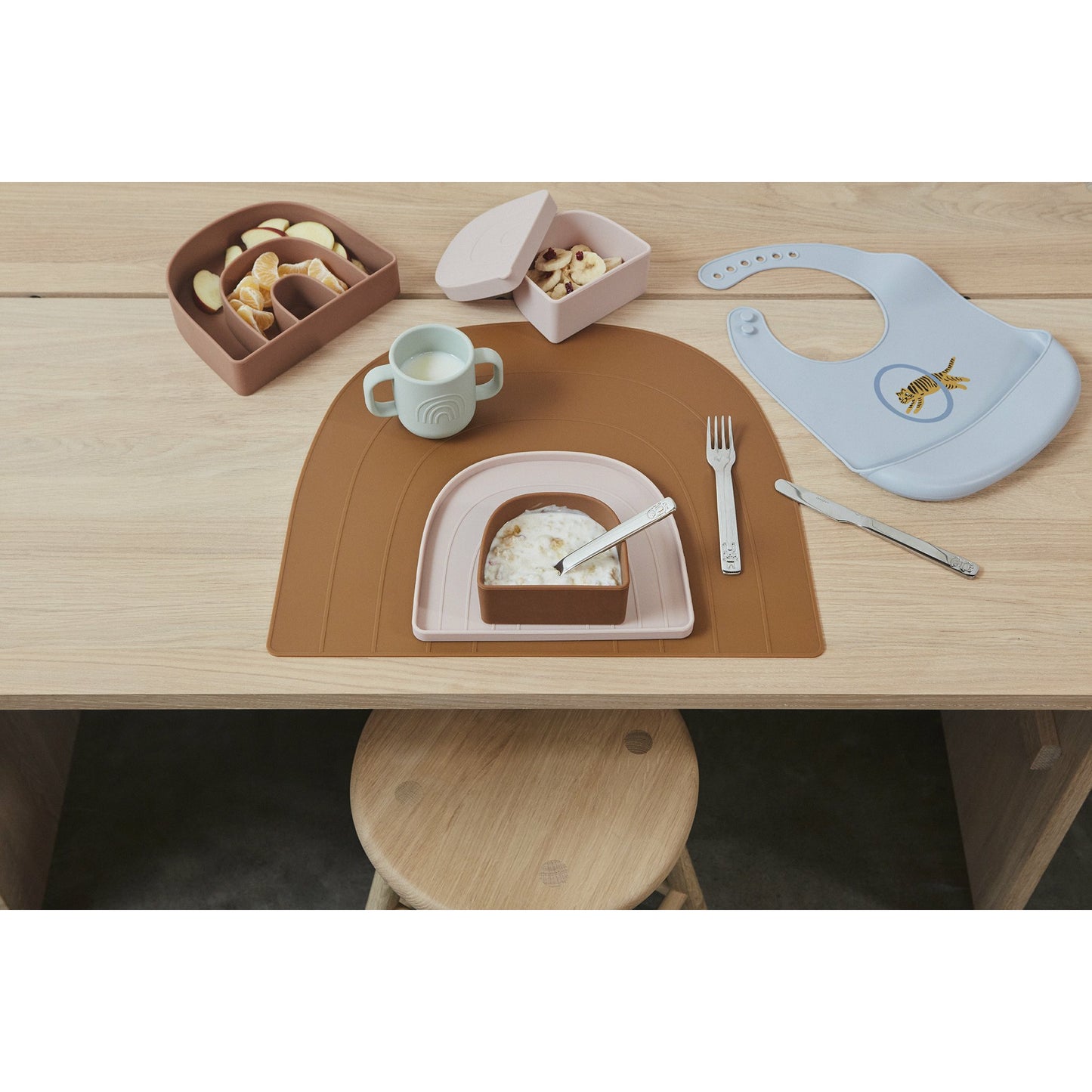 Set Plato y bowl Rainbow- Dusty Blue / Clay