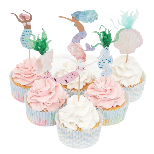 Kit Para Cupcakes Sirenas - 24 unidades