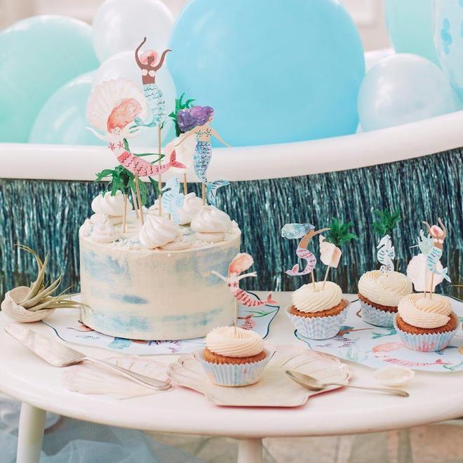 Kit Para Cupcakes Sirenas - 24 unidades