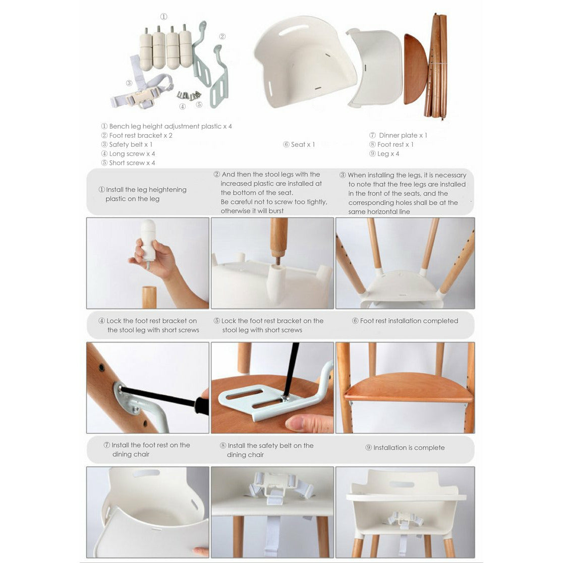 Silla Alta 3 En 1 - White