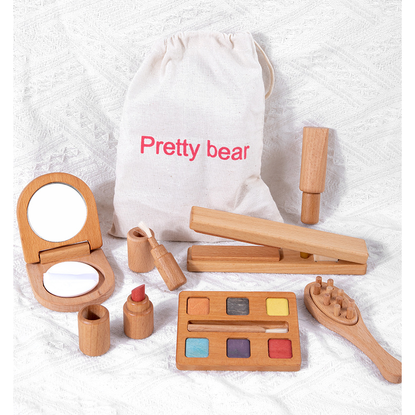 Set de maquillaje madera