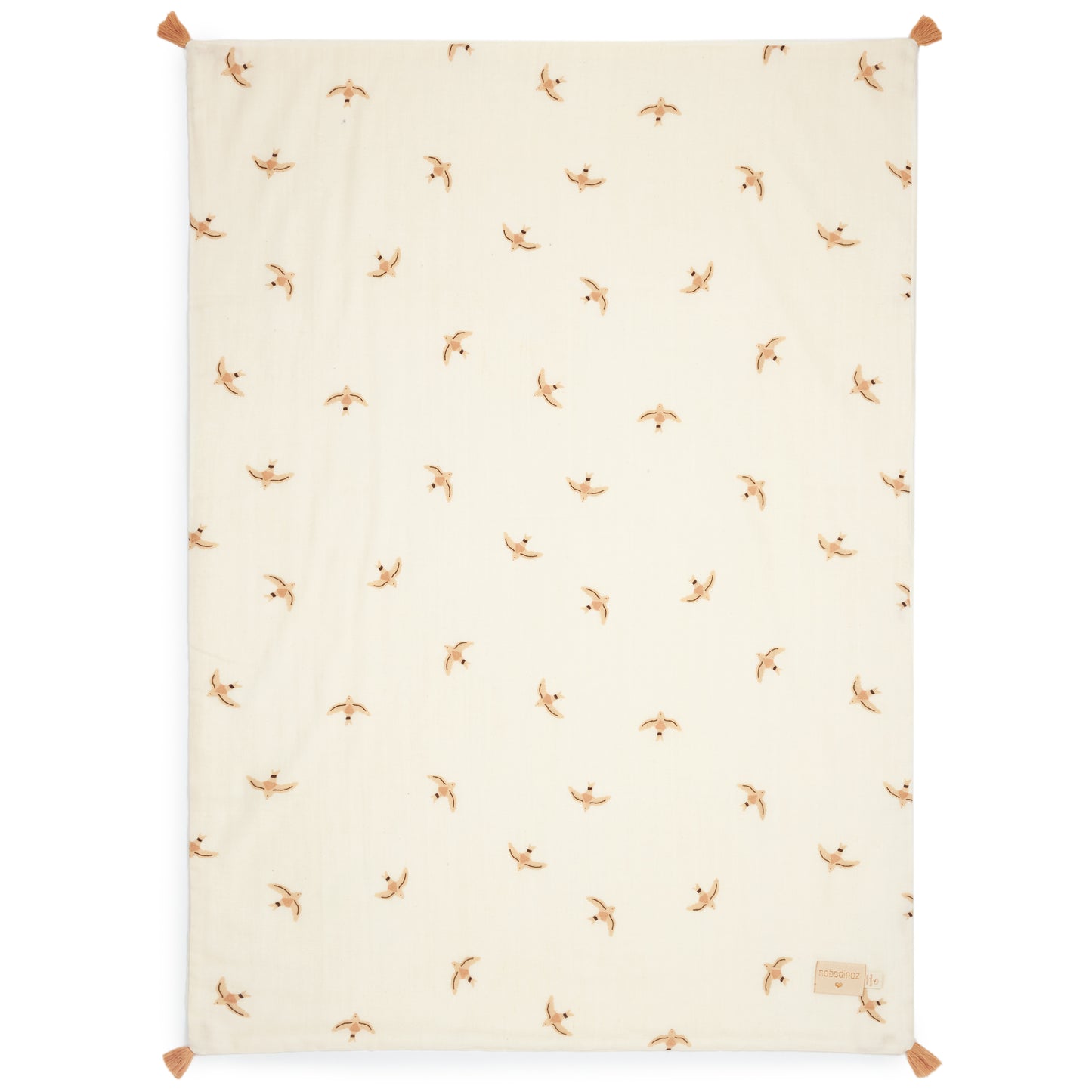 Manta de muselina doble Treasure - Nude haiku birds natural
