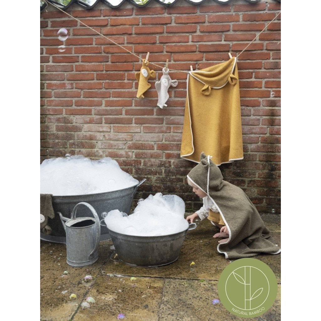 Set 3 Guantes De Baño Washcloth - Bear Olive Mix