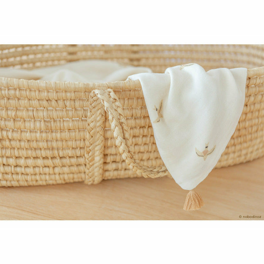 Manta de muselina doble Treasure - Nude haiku birds natural